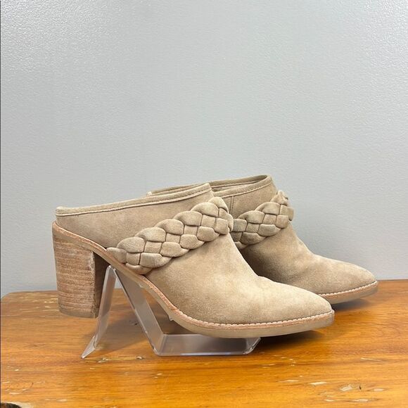 Dolce Vita Tan Braided Mules Classic Suede Design - Picture 2 of 10
